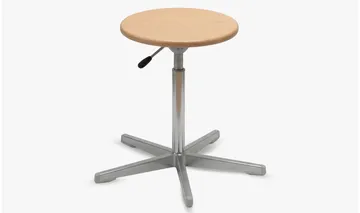 Hocker KALE mit drehbarem und naturlackiertem Sitz aus Buche und Gestell RAL 9007 von ADUKA