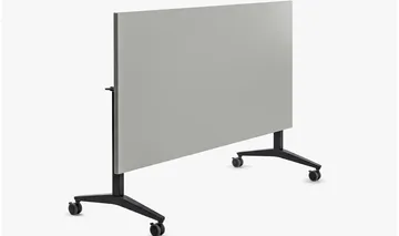 Klapptisch JANUS mit Tischblatt RAL 7047 und Gestell RAL 9005 von ADUKA