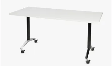 Klapptisch JANUS mit Tischblatt RAL 7047 und Gestell RAL 9005 von ADUKA