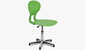 Schulstuhl SWIX mit drehbarer Sitzschale RAL 6018 und verchromtem Gestell von ADUKA