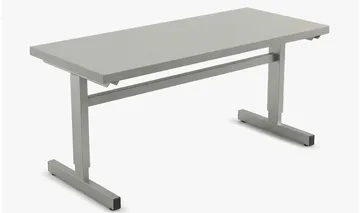 Werktisch NESO mit Tischblatt RAL 7047 und Gestell RAL 9007 von ADUKA